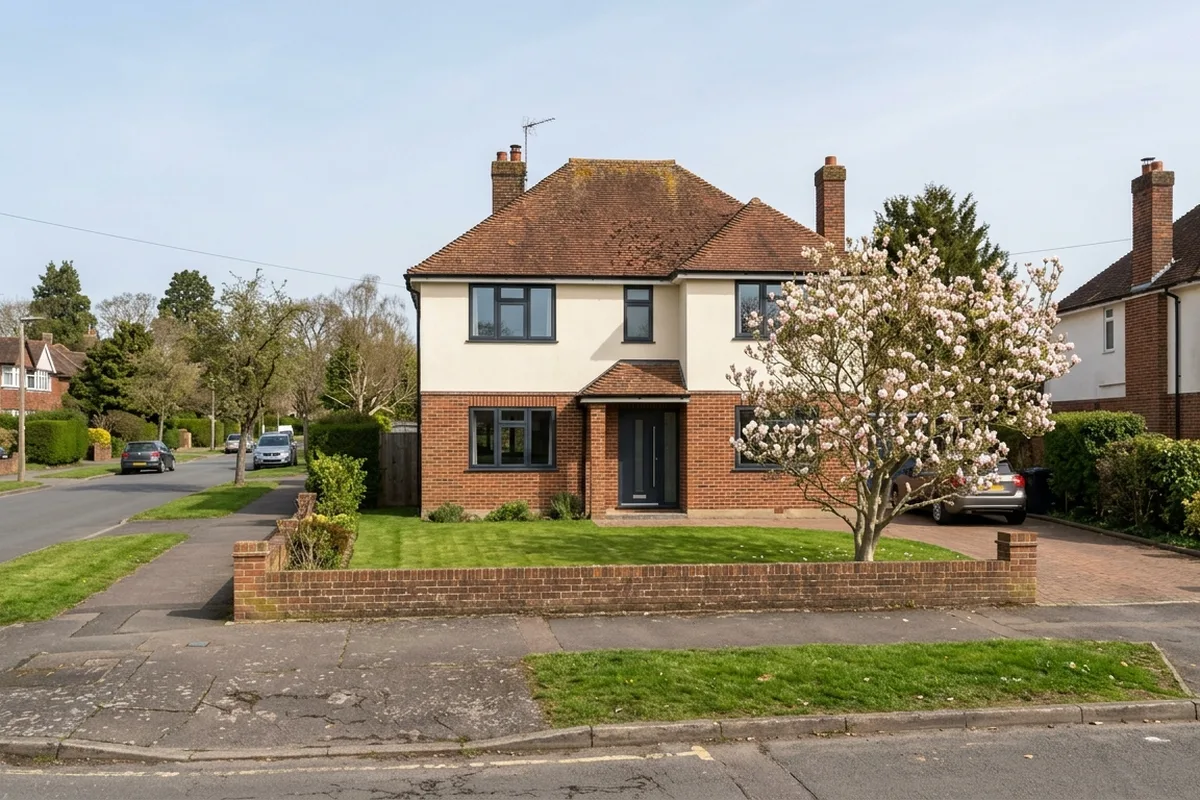 A 1930s detached house with anthracite aluminium casement windows
