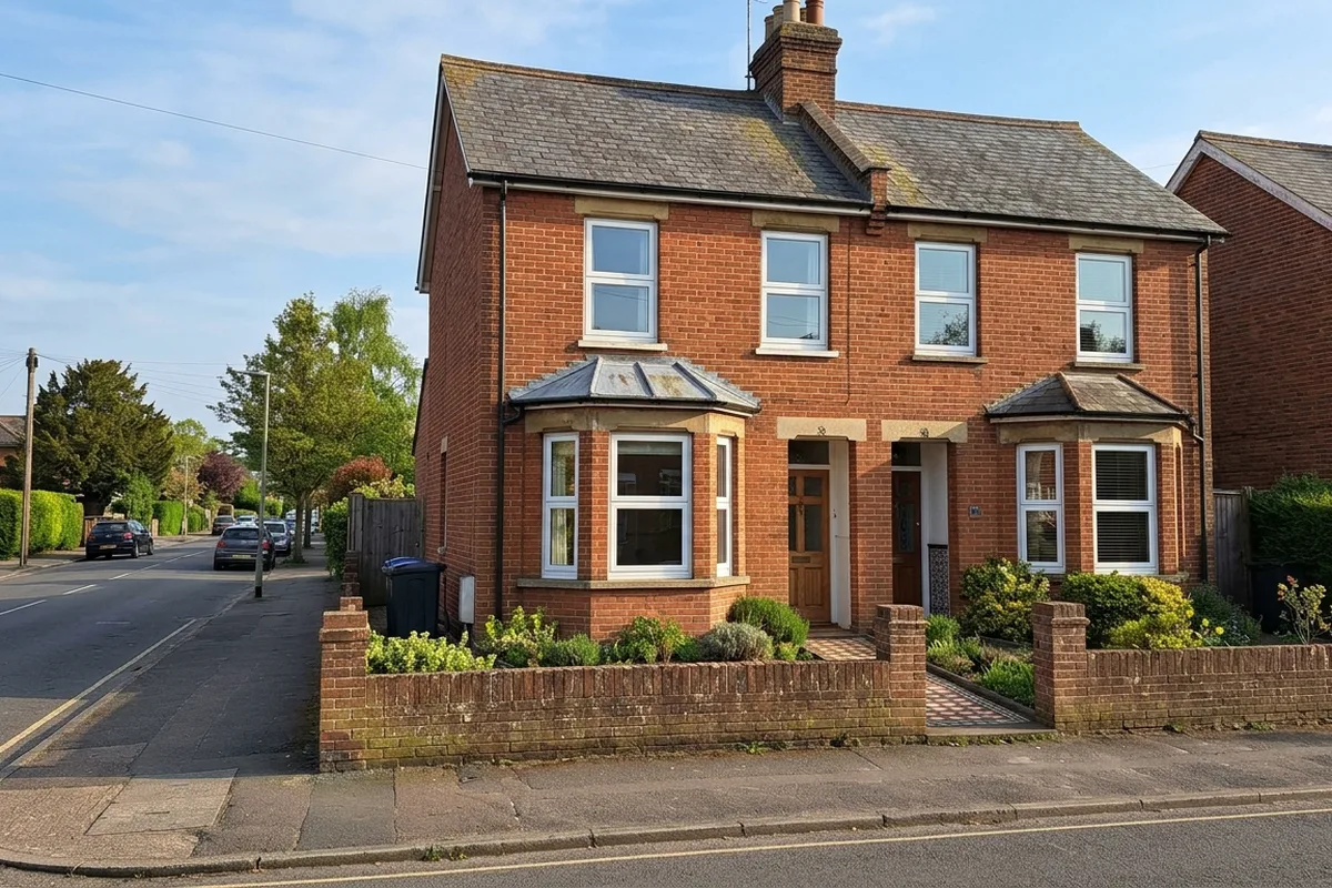 An Edwardian semi with a white canted bay window